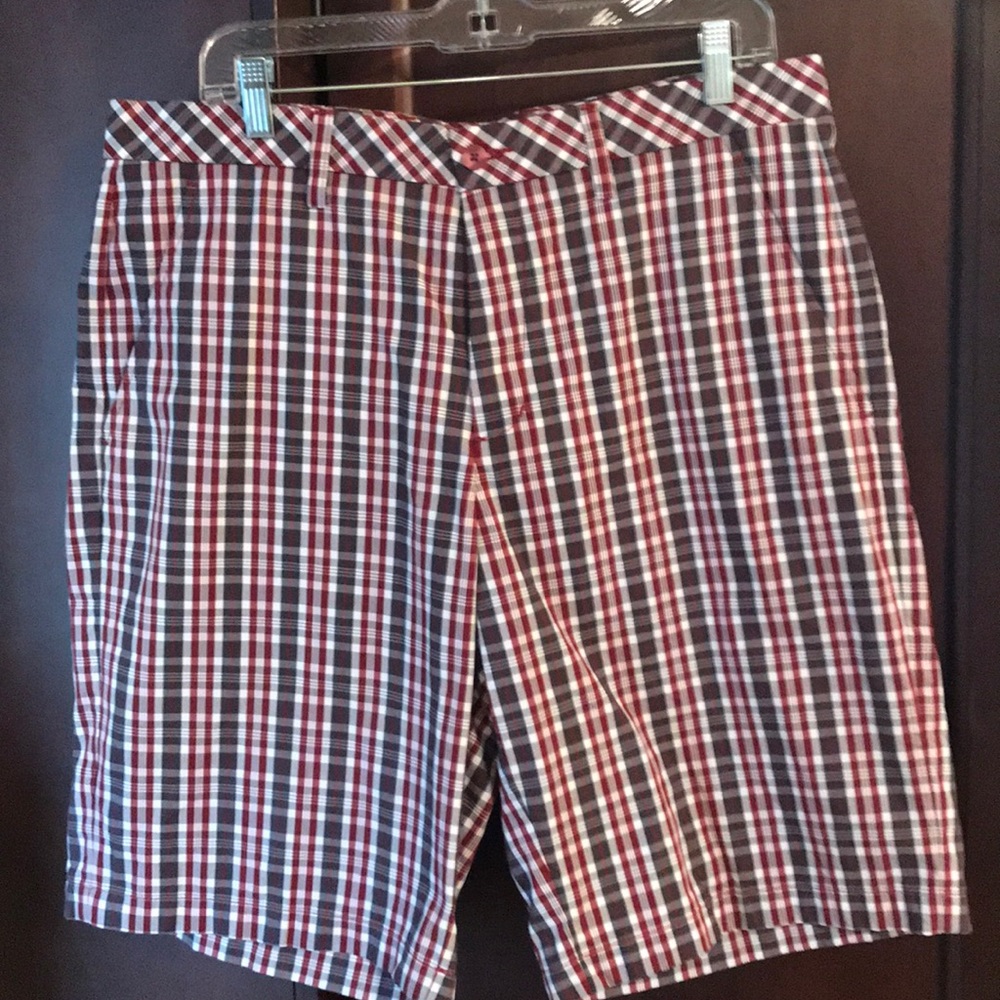 Ashworth Gray and Red Flat Front Shorts